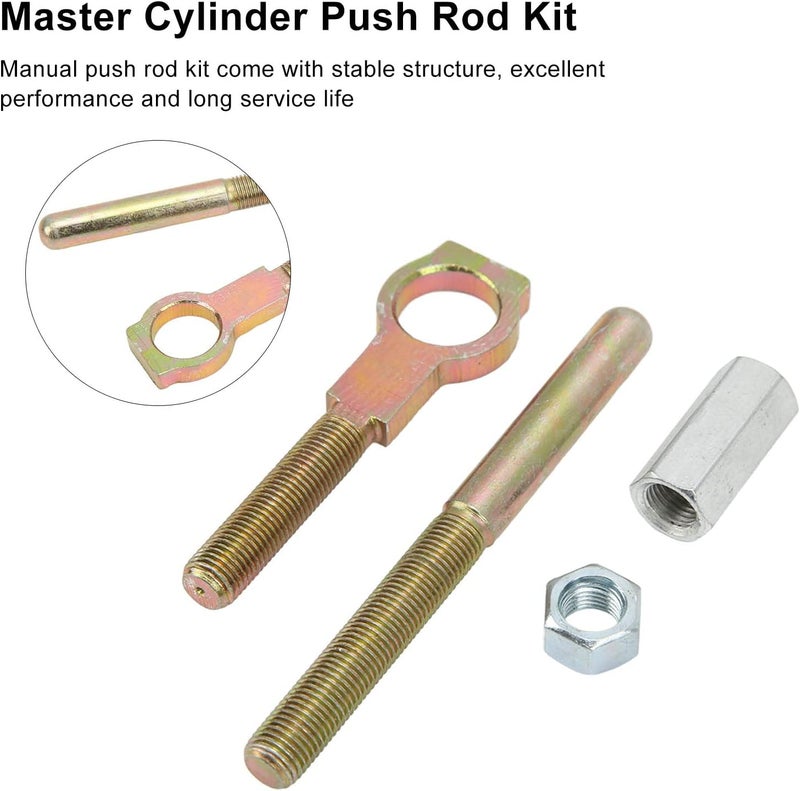 Kodrily Universal Master Cylinder Pushrod, Adjustable Manual Master Cylinder Push Rod, Sturdy Metal Brake Pedal Push Rod Kit, Clutch Master Cylinder Repair Replacement Auto Parts - Image 3